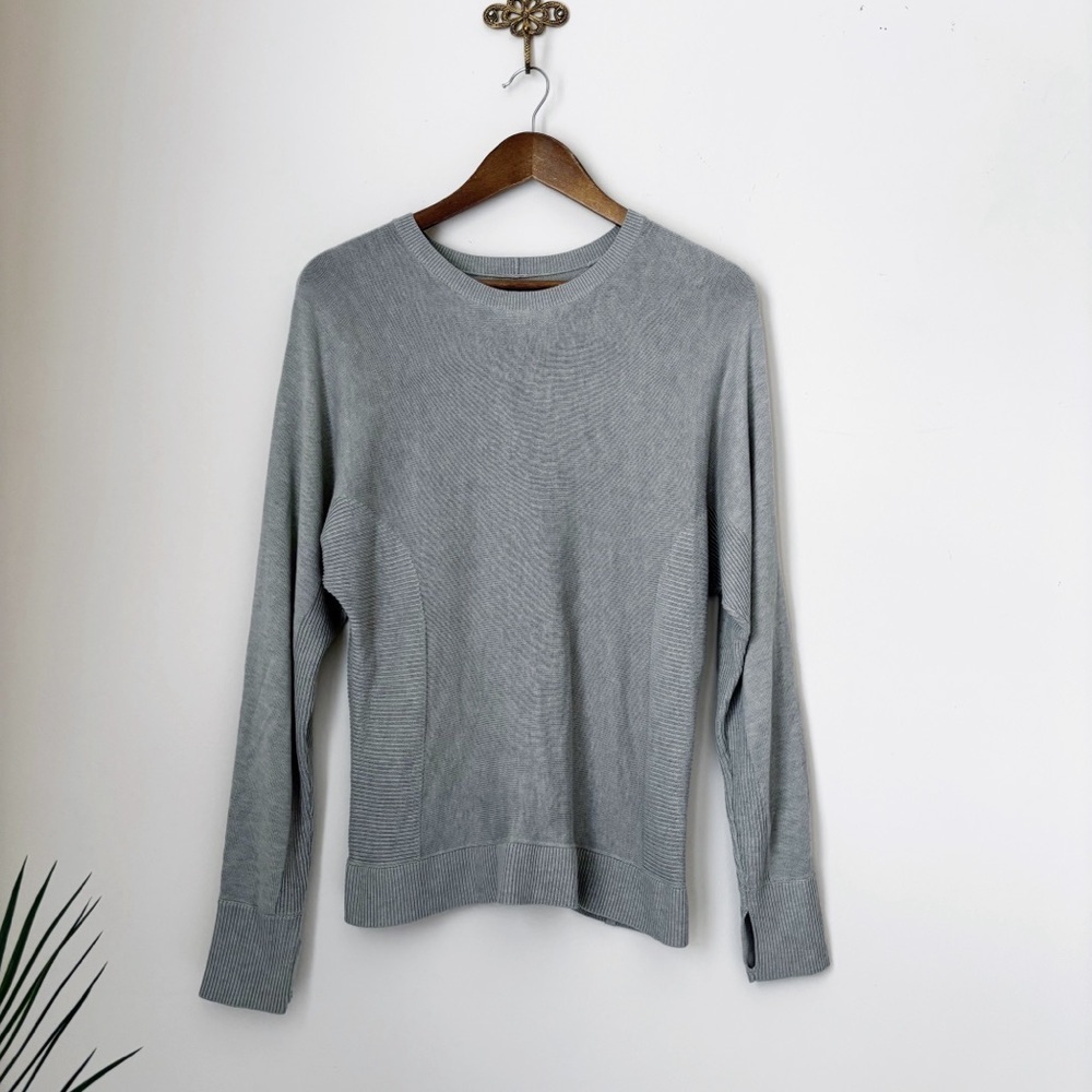 Lululemon Heathered Green Cashlu Knit Pullover Sweater Sz 6